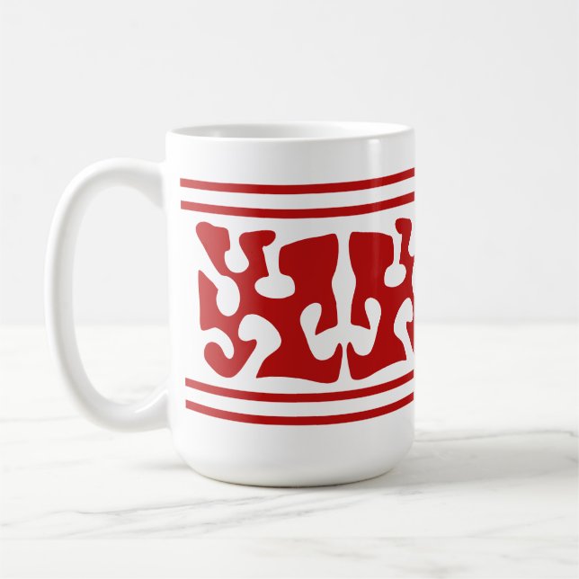 Mug Art de forme abstraite rouge moderne (Gauche)