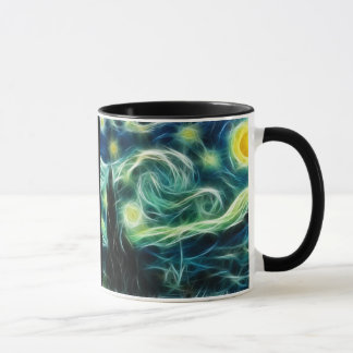 Mug Art de fractale de Van Gogh de nuit étoilée