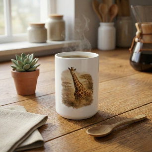 Mug Art de girafe africaine Safari faunique élégant