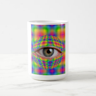 Mug Art de globe oculaire tripant Œil à carreaux arc