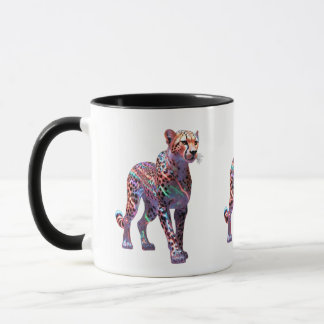 Mug Art de guépard en verre néon – Animal de vitesse é