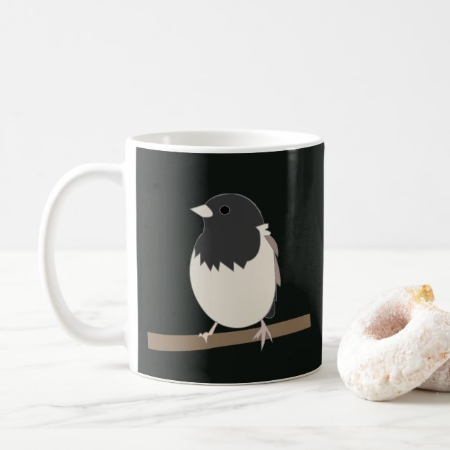 Mug Art de Junco à yeux noirs (Avec donut)