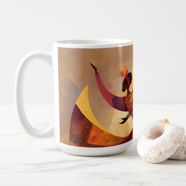 Mug Art de la danse de couple africain (Avec donut)