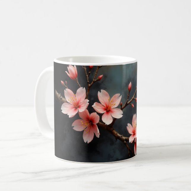 Mug Art de la fleur de pêcher vietnamienne (Devant gauche)