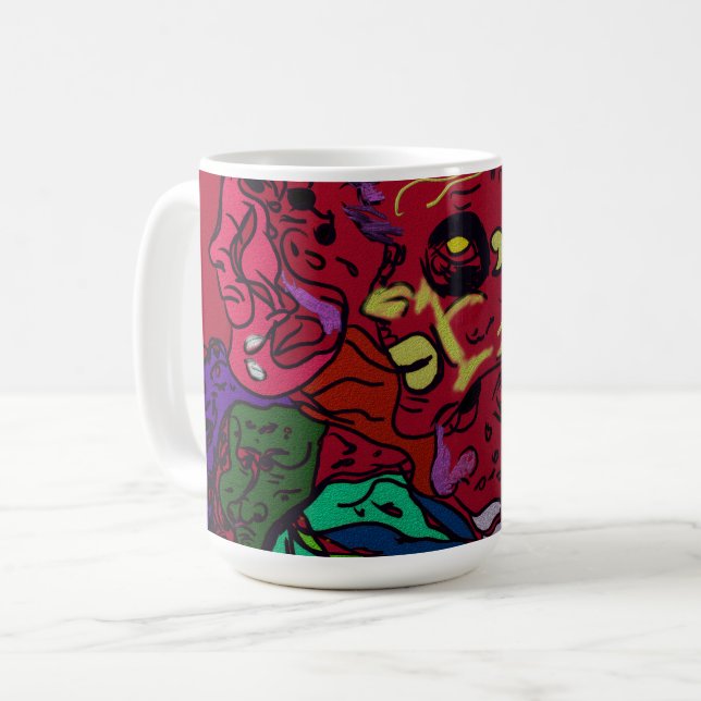 Mug Art de la galaxie lunaire abstraite  (Devant gauche)