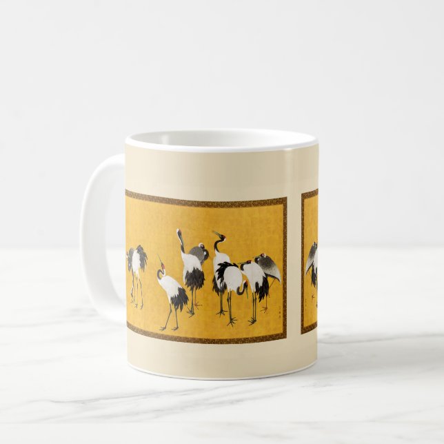 Mug Art de la grue japonaise vintage (Devant gauche)
