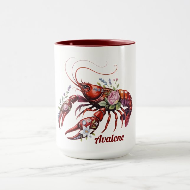 Mug Art de la langouste florale (Centre)