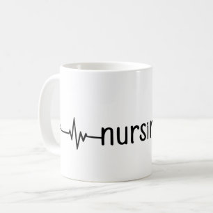 Mug Art de la ligne Heartbeat avec stéthoscope