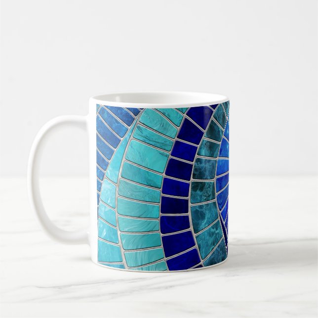 Mug Art de la mosaïque de la vague océanique (Gauche)