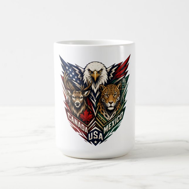 Mug Art de la nature aigle cerf jaguar (Centre)