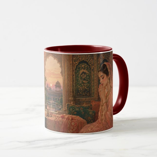 Mug Art de la prière crépusculaire moghole. (Devant droit)