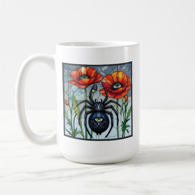 Mug Art de l'araignée Steampunk aux vitraux de coqueli (Gauche)