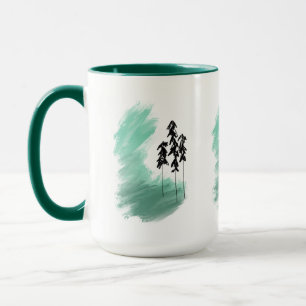 Mug Art de l'arbre vert scandinave simple menthe moder