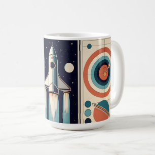 Mug Art de l'ère spatiale du milieu du siècle Navigati