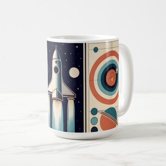 Mug Art de l'ère spatiale du milieu du siècle Navigati (Devant droit)