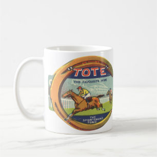 Mug Art de l'étiquette de produit vintage, Tote Sports