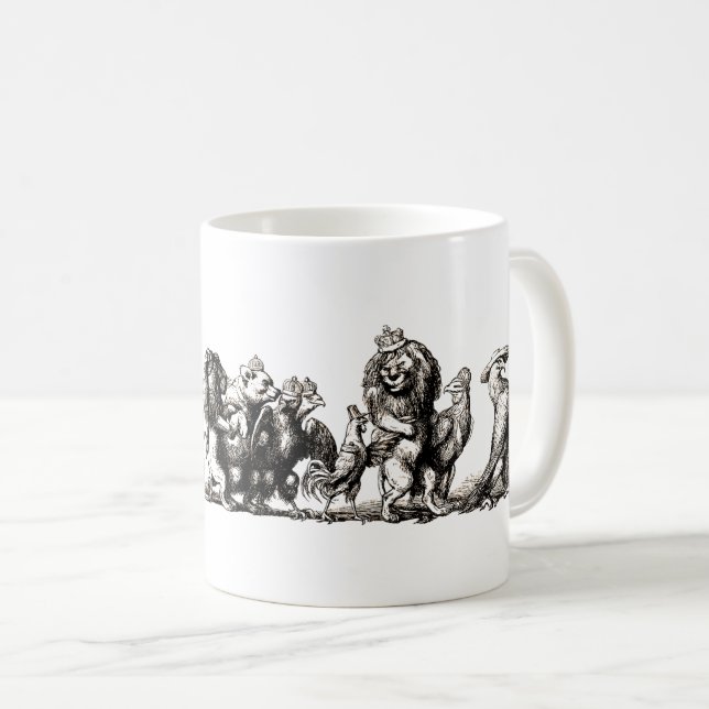 Mug Art de licorne d'animal mignon éléphant Lion Zoo (Devant droit)