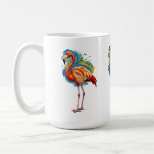 Mug Art de l'oiseau abstrait flamant rose coloré
