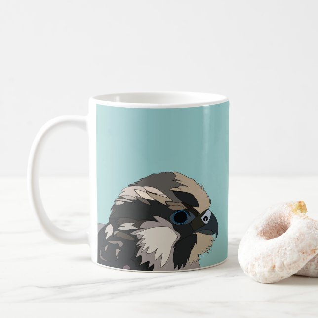 Mug Art de l'oiseau Faucon pèlerin (Avec donut)