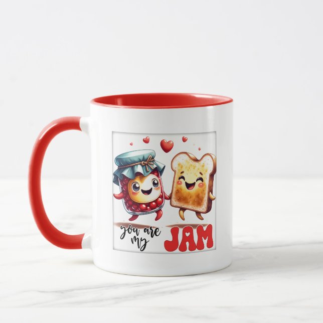 Mug Art de mot de toast de confiture drôle  (Gauche)