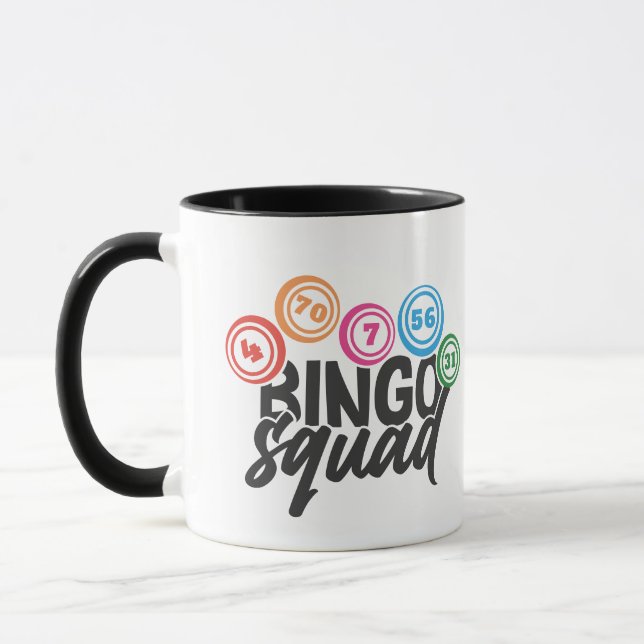 Mug art de mot d'équipe de Bingo drôle  (Gauche)
