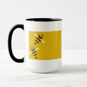 Mug Art de motif d'abeilles d'abeille d'or jaune de