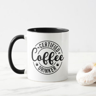 Mug Art de mots buveur de café certifié drôle