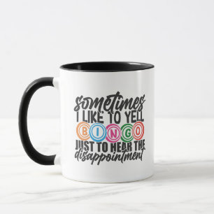 Mug Art de mots criés de Bingo drôle