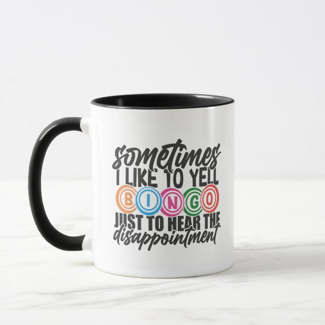 Mug Art de mots criés de Bingo drôle  (Gauche)