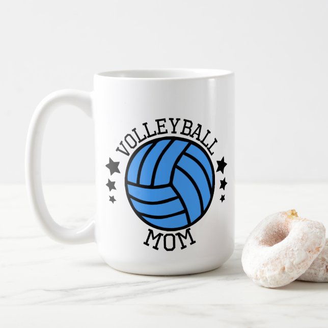 Mug Art de mots de maman de volleyball cool  (Avec donut)