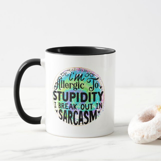 Mug Art de mots de sarcasme drôle  (Avec donut)