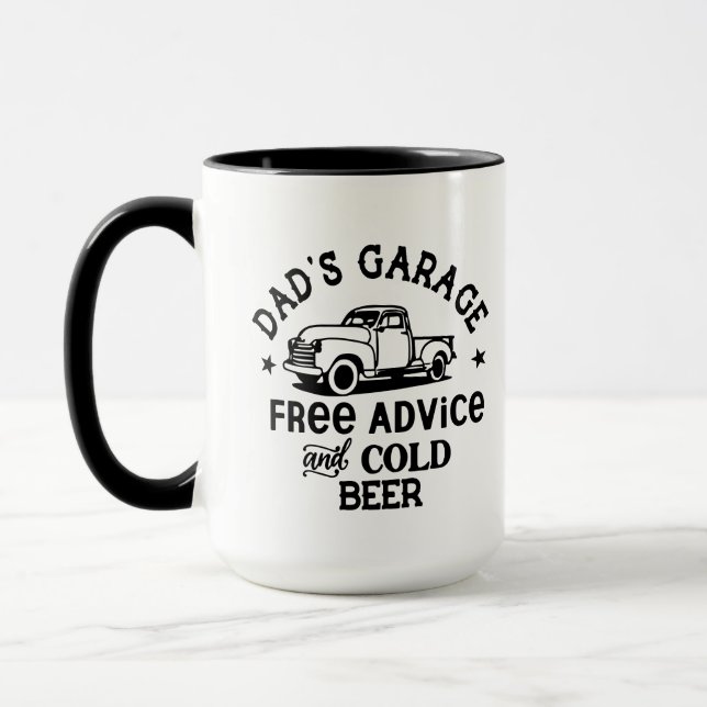 Mug Art de mots du garage de papa cool  (Gauche)