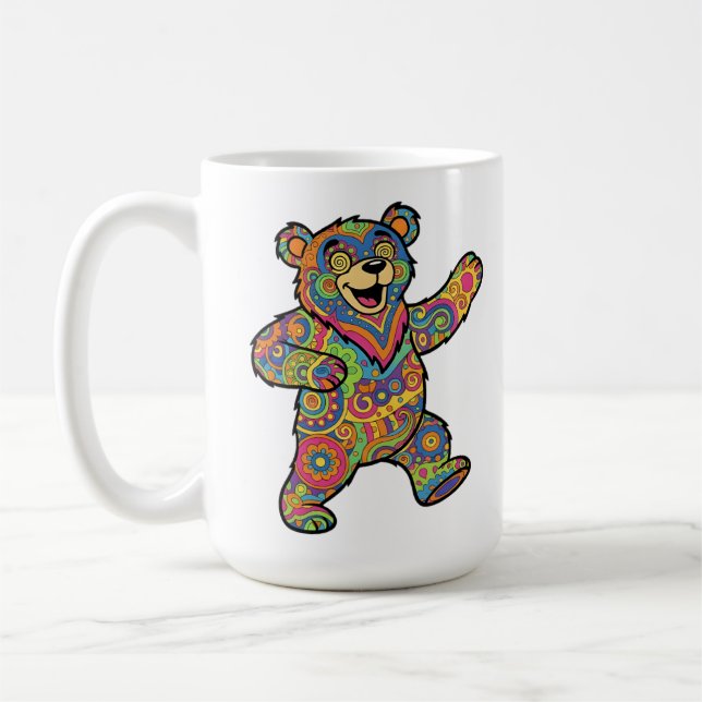 Mug Art de nounours psychédélique coloré (Gauche)