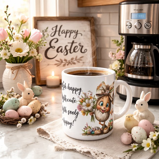 Mug Art de Pâques Eggstra Joyeux avec nom personnalisa (Créateur téléchargé)