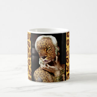 Mug Art de photo de femme de léopard
