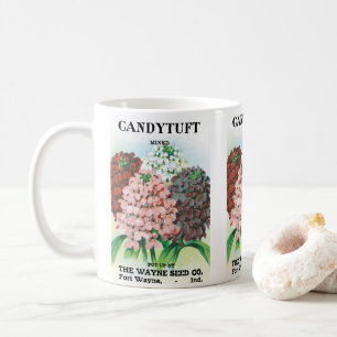 Mug Art de pochette de graines vintage, fleurs de jard