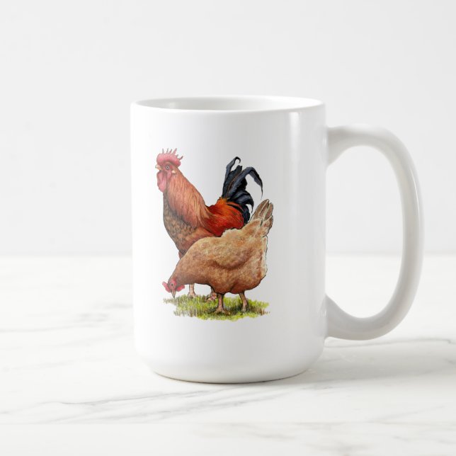 Mug Art de poulet et de coq, volaille, animaux de ferm (Droite)