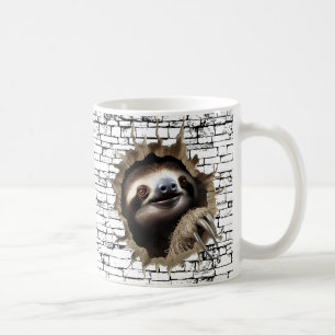 Mug Art de rupture de mur de paresseux 3D – Safari réa