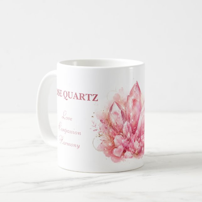 Mug Art de sorcière de cristal de quartz rose (Devant gauche)