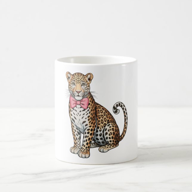 Mug Art de sublimation girly arc-en-ciel rose léopard (Centre)