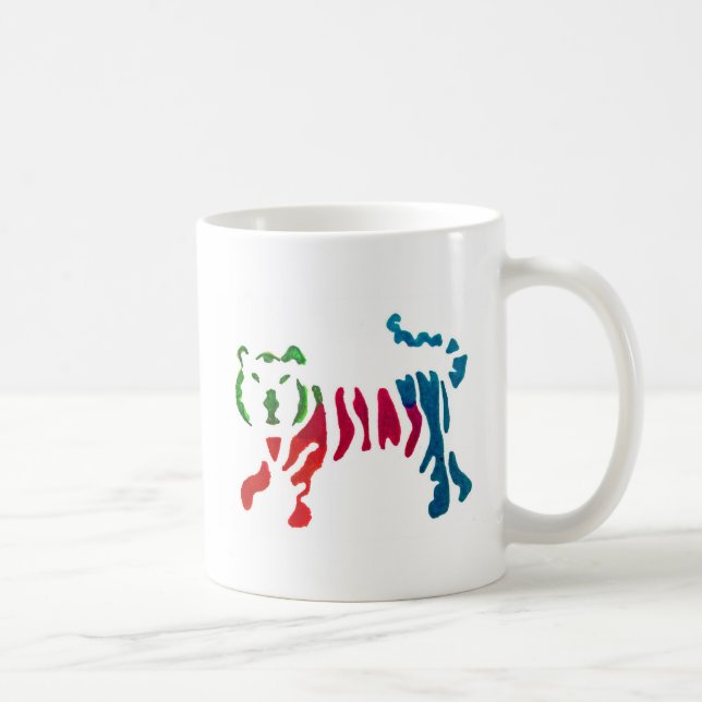 Mug Art de tigre rayé arc-en-ciel (Droite)