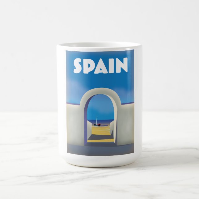 Mug art de vacances rétro en Espagne (Centre)