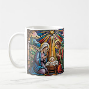 Mug Art de verre teinté de la Nativité – Noël de la Sa