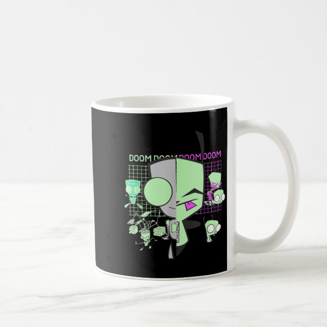 Mug Art de visage divisé techno grille de doom Gir Inv (Droite)