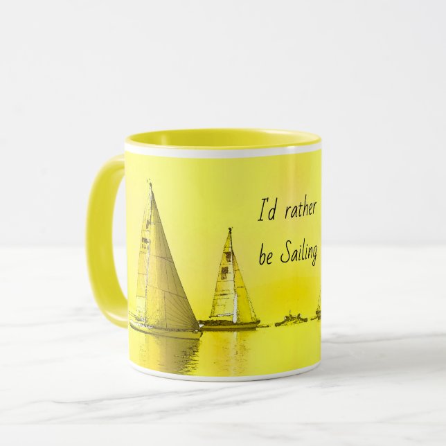 Mug Art de voilier Je préfère être Citation de voilier (Devant gauche)