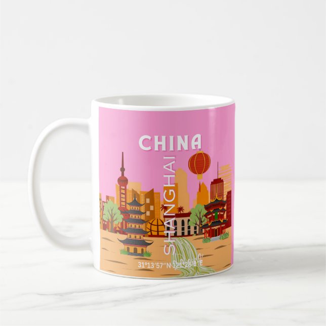 Mug Art de voyage à Shanghai en Chine (Gauche)