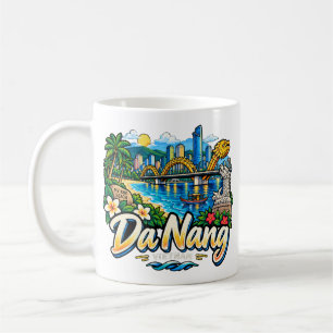 Mug Art de voyage dessiné à la main du monument de Da