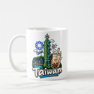 Mug Art de voyage dessiné à la main sur les monuments