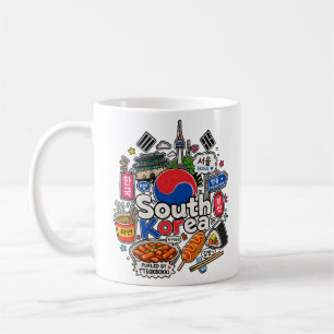 Mug Art de voyage dessiné à la main sur les monuments