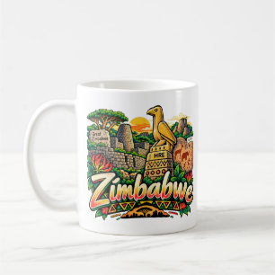 Mug Art de voyage dessiné à la main sur les monuments 